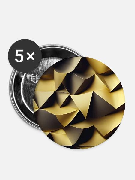 Goldenes Muster - Buttons groß 56 mm (5er Pack) - Weiß