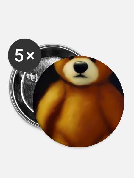 Teddybär - Buttons groß 56 mm (5er Pack) - Weiß