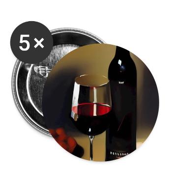 Wine drinkers - Buttons large 2.2''/56 mm (5-pack) - white - Front