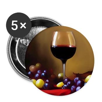 Wine drinkers - Buttons large 2.2''/56 mm (5-pack) - white - Front