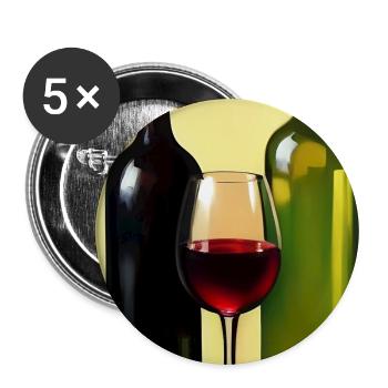 Wine drinkers - Buttons large 2.2''/56 mm (5-pack) - white - Front