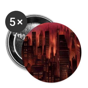 New York City Skyline - Buttons groß 56 mm (5er Pack) - Weiß - Vorne