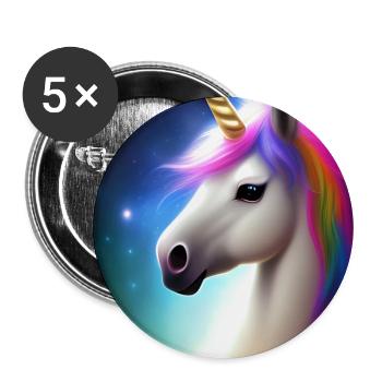 Unicorn - Buttons large 2.2''/56 mm (5-pack) - white - Front