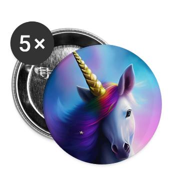 Unicorn - Buttons large 2.2''/56 mm (5-pack) - white - Front