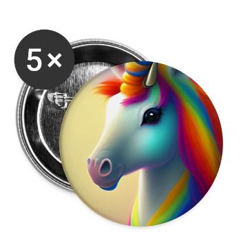 Unicorn - Buttons large 2.2''/56 mm (5-pack) - white - Front