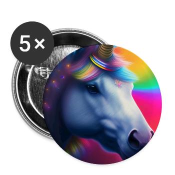 Unicorn - Buttons large 2.2''/56 mm (5-pack) - white - Front