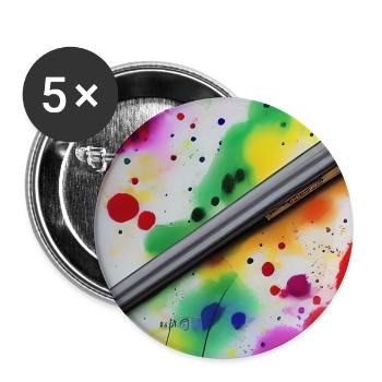 Éclaboussures de peinture - Lot de 5 grands badges (56 mm) - blanc - Devant