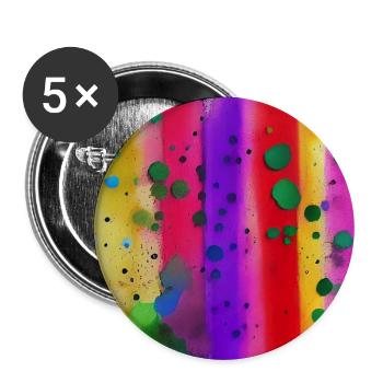 Splashes of paint and lines - Buttons large 2.2''/56 mm (5-pack) - white - Front