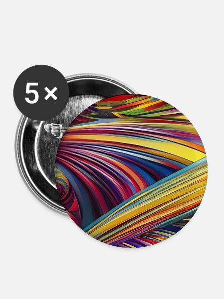 Abstrakte Kunst - Buttons groß 56 mm (5er Pack) - Weiß