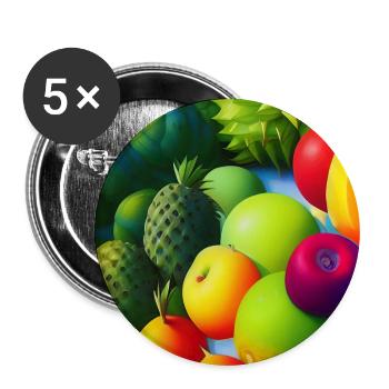 Fruit - Lot de 5 grands badges (56 mm) - blanc - Devant