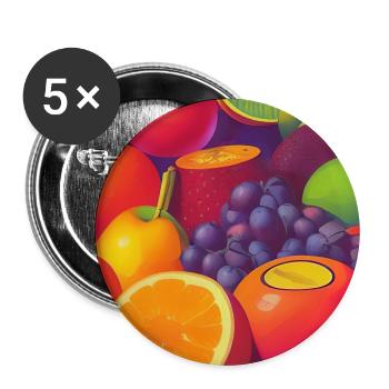 Fruit - Buttons large 2.2''/56 mm (5-pack) - white - Front