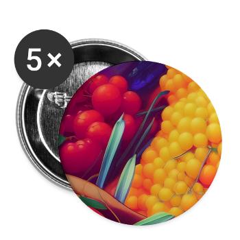 Früchte - Buttons groß 56 mm (5er Pack) - Weiß - Vorne