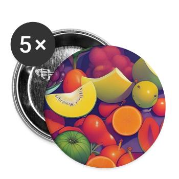 Fruit - Lot de 5 grands badges (56 mm) - blanc - Devant