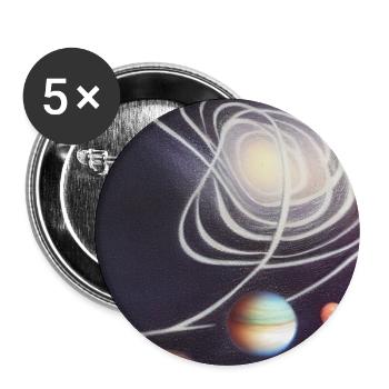 Espace et planètes - Lot de 5 grands badges (56 mm) - blanc - Devant