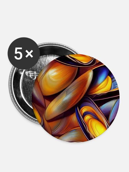 Muscheln - Buttons groß 56 mm (5er Pack) - Weiß