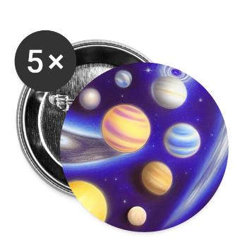 Espace et planètes - Lot de 5 grands badges (56 mm) - blanc - Devant