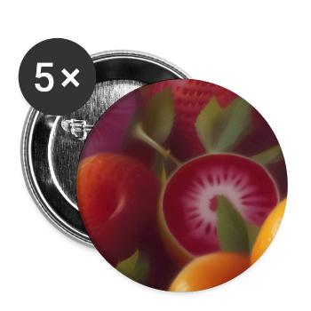 Fruit - Lot de 5 grands badges (56 mm) - blanc - Devant