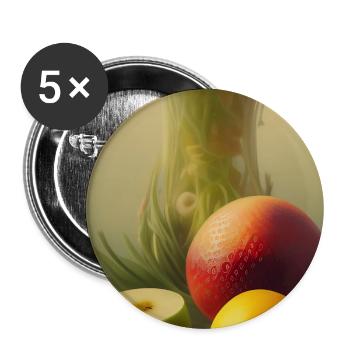Fruit - Lot de 5 grands badges (56 mm) - blanc - Devant