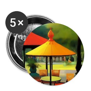 Outdoor Asian Cafe - Buttons large 2.2''/56 mm (5-pack) - white - Front