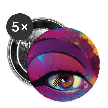 Abstrakte Kunst - Buttons groß 56 mm (5er Pack) - Weiß - Vorne