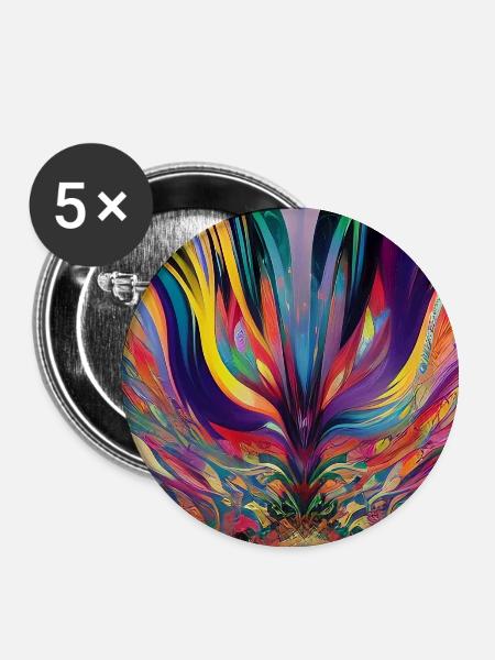 Abstrakte Kunst - Buttons groß 56 mm (5er Pack) - Weiß