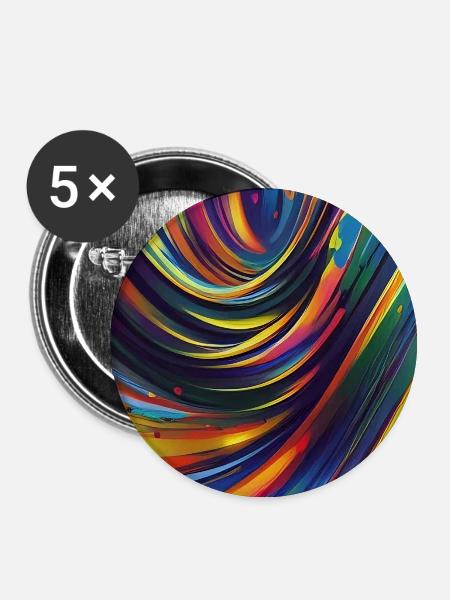 Abstrakte Kunst - Buttons groß 56 mm (5er Pack) - Weiß