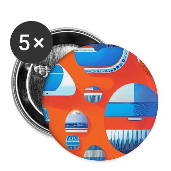 Abstract art - Buttons large 2.2''/56 mm (5-pack) - white - Front