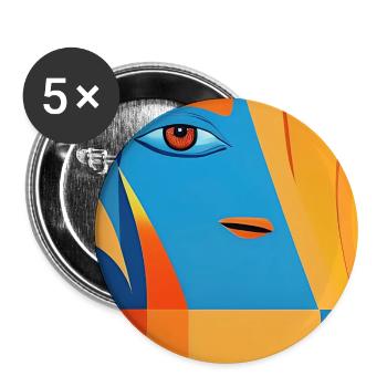 Abstract art - Buttons large 2.2''/56 mm (5-pack) - white - Front