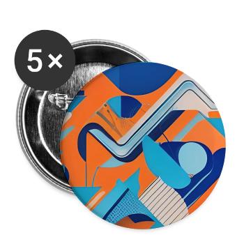 Abstract art - Buttons large 2.2''/56 mm (5-pack) - white - Front