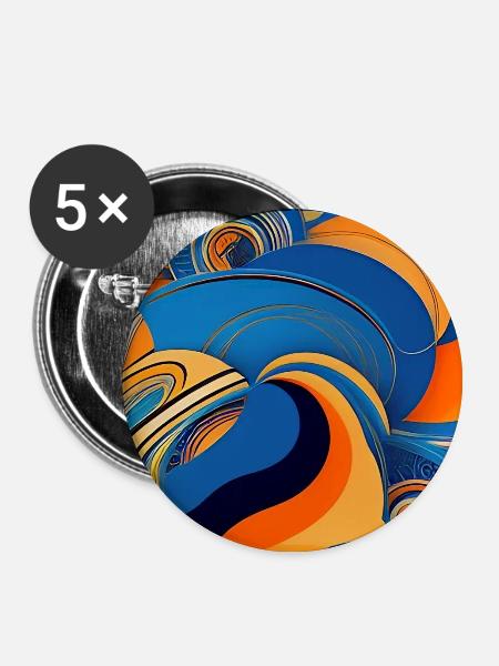 Abstrakte Kunst - Buttons groß 56 mm (5er Pack) - Weiß
