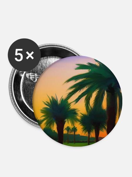 Arabische Wüste - Buttons groß 56 mm (5er Pack) - Weiß