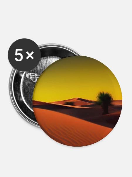 Arabische Wüste - Buttons groß 56 mm (5er Pack) - Weiß