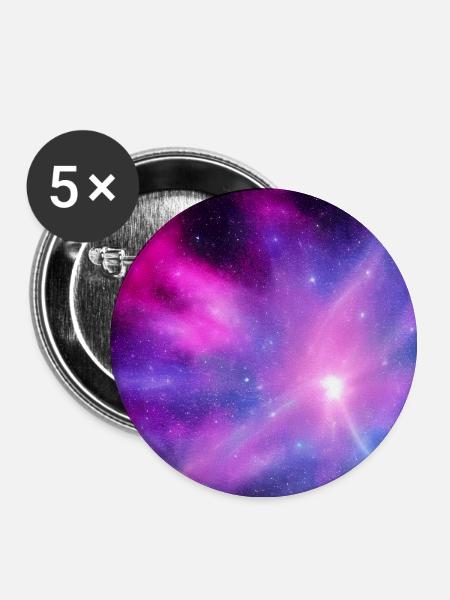 Galaxie Bild - Buttons groß 56 mm (5er Pack) - Weiß