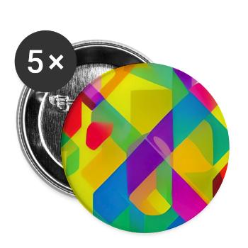 Retro Pattern Colorful - Buttons large 2.2''/56 mm (5-pack) - white - Front