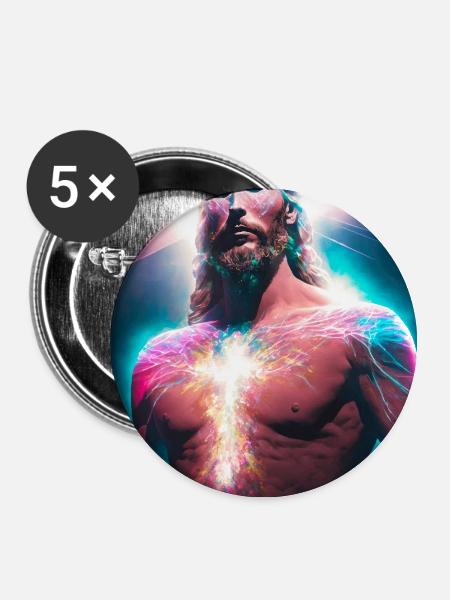 GOTT 02 - Buttons groß 56 mm (5er Pack) - Weiß