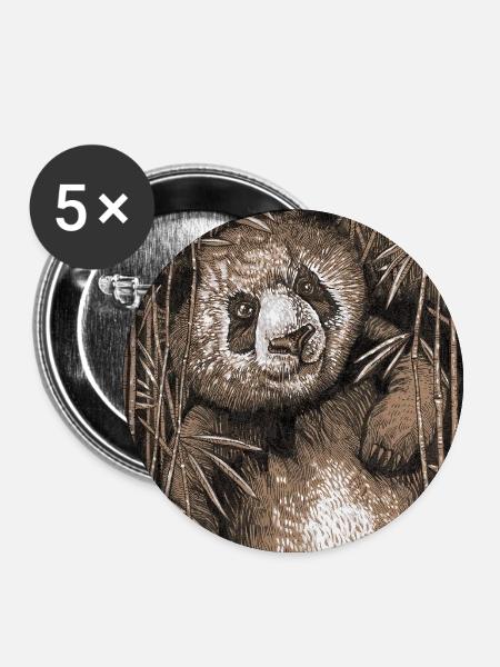 PANDA 02 - Buttons groß 56 mm (5er Pack) - Weiß