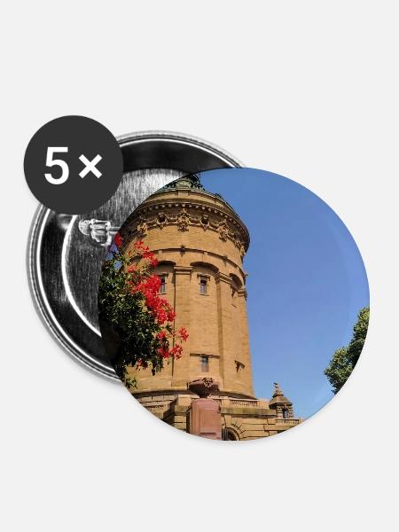 WASSERTURM MANNHEIM - Buttons groß 56 mm (5er Pack) - Weiß