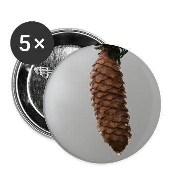PINE CONES IN THE MORNING MIST - Buttons large 2.2''/56 mm (5-pack) - white - Front