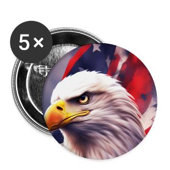 Bald Eagel - Patriotic - Buttons large 2.2''/56 mm (5-pack) - white - Front
