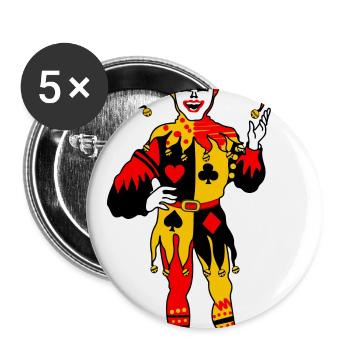 Playing Card Joker Color - Buttons large 2.2''/56 mm (5-pack) - white - Front