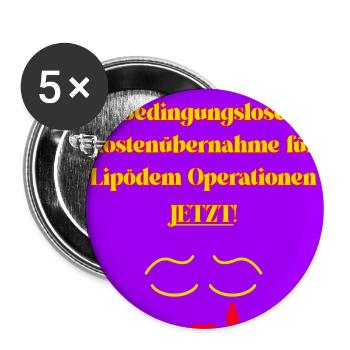 Kostenübernahme JETZT! - Buttons groß 56 mm (5er Pack) - Weiß - Vorne