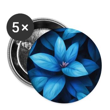 Kobaltblaues Blattgeflecht - Buttons groß 56 mm (5er Pack) - Weiß - Vorne