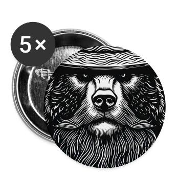 The Silent Grizzly - Buttons large 2.2''/56 mm (5-pack) - white - Front