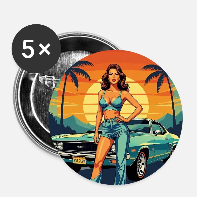 California Dream Cruise R03 - Buttons large 2.2''/56 mm (5-pack) - white