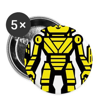 Robot chat dans le paysage urbain - Lot de 5 grands badges (56 mm) - blanc - Devant