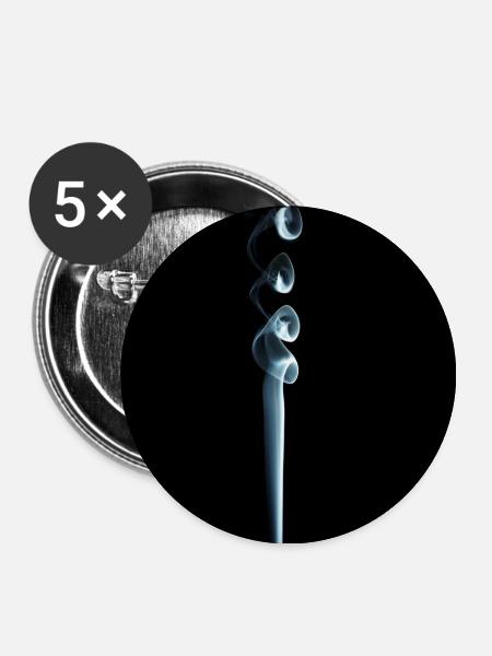 Eleganter Rauchstrudel - Buttons groß 56 mm (5er Pack) - Weiß