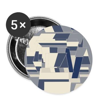 Blue Robot Warrior - Buttons large 2.2''/56 mm (5-pack) - white - Front