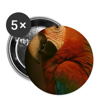 Animaux - Perroquet - Lot de 5 grands badges (56 mm) - blanc - Devant