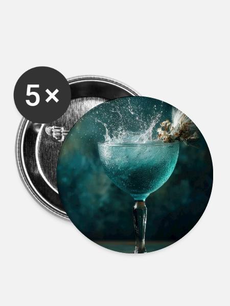 Aqua Splash Coupe Burst - Buttons groß 56 mm (5er Pack) - Weiß