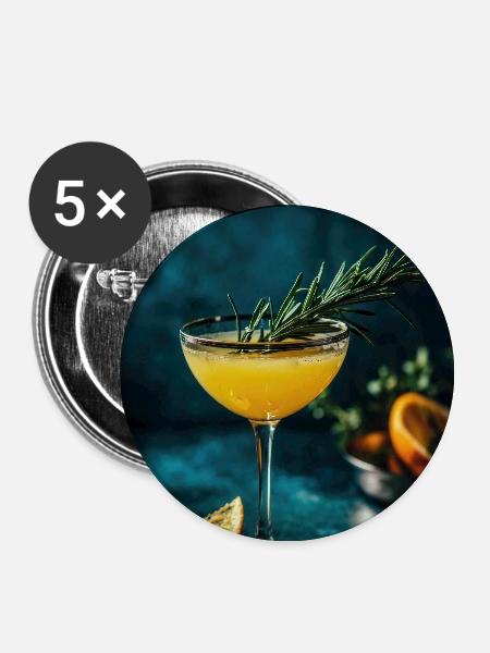 Zitrus-Rosmarin-Spritz - Buttons groß 56 mm (5er Pack) - Weiß
